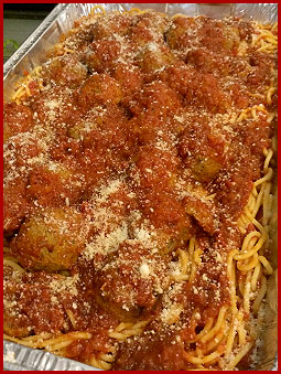 Kings New York Pizza Catering Spaghetti and Meatballs Tray